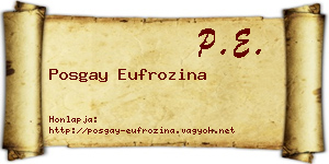 Posgay Eufrozina névjegykártya